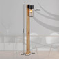Preview: Globo Sockelleuchte Etsi E27 IP44 Holzoptik dunkel rauchfarben Edelstahl Glas 100cm