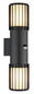 Preview: Globo Außenwandleuchte Mervin 2-flammig E27 Bewegungsmelder IP54 Anthrazit matt Aluminium 38x9cm