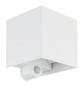 Preview: Globo LED Außenleuchte Veronika 2-flammig 2x 3W Bewegungsmelder IP54 warmweiss Weiß Aluminium Druckguss 12,5x10cm