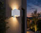 Preview: Globo LED Außenleuchte Veronika 2-flammig 2x 3W Bewegungsmelder IP54 warmweiss Weiß Aluminium Druckguss 12,5x10cm