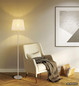 Preview: Globo Stehleuchte Joris E27 Champagnerfarben beige Metall Textil 151cm