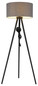 Preview: Globo Stehleuchte Stabilo E27 Schwarz matt anthrazit Holz Textil 148cm