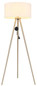 Preview: Globo Stehleuchte Stabilo E27 Sandfarben matt naturfarben Holz 148cm