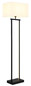 Preview: Globo Stehleuchte Sydney E27 + LED 25W dimmbar warmweiss Schwarz matt weiß Metall Textil 153cm