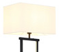 Preview: Globo Stehleuchte Sydney E27 + LED 25W dimmbar warmweiss Schwarz matt weiß Metall Textil 153cm