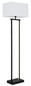 Preview: Globo Stehleuchte Sydney E27 + LED 25W dimmbar warmweiss Schwarz matt weiß Metall Textil 153cm