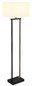 Preview: Globo Stehleuchte Sydney E27 + LED 25W dimmbar warmweiss Schwarz matt weiß Metall Textil 153cm