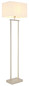 Preview: Globo Stehleuchte Sydney E27 + LED 25W dimmbar warmweiss Sandfarben matt naturfarben Metall Leinen 153cm