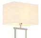 Preview: Globo Stehleuchte Sydney E27 + LED 25W dimmbar warmweiss Sandfarben matt naturfarben Metall Leinen 153cm