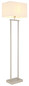 Preview: Globo Stehleuchte Sydney E27 + LED 25W dimmbar warmweiss Sandfarben matt naturfarben Metall Leinen 153cm