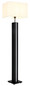 Preview: Globo Stehleuchte Forest E27 + LED 17W dimmbar warmweiss Holzoptik dunkel weiß MDF Textil 150cm