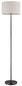 Preview: Globo Stehleuchte Thea E27 Schwarz-chrom matt cremefarben Metall Leinen 160cm