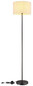 Preview: Globo Stehleuchte Thea E27 Schwarz-chrom matt cremefarben Metall Leinen 160cm