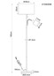 Preview: Globo Stehleuchte Thea 2-flammig E27 + E27 Schwarz-chrom matt cremefarben Metall Leinen 165cm