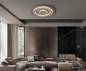 Preview: Globo LED Deckenleuchte Jayden 50W warmweiss Anthrazit gebürstet grau gebürstet MDF Ø60cm