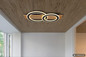 Preview: Globo LED Deckenleuchte Jayden 40W warmweiss Holzoptik dunkel schwarz matt Metall 63x35cm