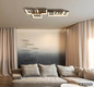 Preview: Globo LED Deckenleuchte Syrakus 40W warmweiss Kaffeefarben matt Metall 102x35cm