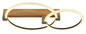 Preview: Globo LED Deckenleuchte Fletcher 24W warmweiss Holzoptik dunkel Metall 58x40cm