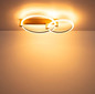 Preview: Globo LED Deckenleuchte Fletcher 24W warmweiss Holzoptik dunkel Metall 58x40cm