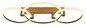 Preview: Globo LED Deckenleuchte Fletcher 40W warmweiss Holzoptik dunkel Metall 76x38cm
