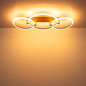 Preview: Globo LED Deckenleuchte Fletcher 40W warmweiss Holzoptik dunkel Metall 76x38cm