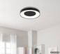 Preview: Globo LED Deckenleuchte Jolliana 40W dimmbar Fernbedienung CCT warm-/tageslichtweiss Weiß matt schwarz matt Metall Ø49cm