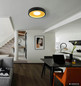 Preview: Globo LED Deckenleuchte Woki 30W warmweiss Schwarz matt goldfarben matt Metall Ø40cm