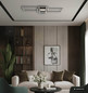 Preview: Globo LED Deckenleuchte Saunders 60W dimmbar Fernbedienung CCT warm-/tageslichtweiss Schwarz matt Metall Aluminium 111x42cm