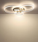 Preview: Globo LED Deckenleuchte Deon 80W CCT warm-/neutral-/tageslichtweiss Weiß matt Metall Champagner 108x95cm
