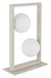 Preview: Globo Tischleuchte Nanda 2-flammig G9 Sandfarben matt opal Metall Glaskugeln 40x28cm