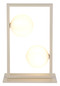 Preview: Globo Tischleuchte Nanda 2-flammig G9 Sandfarben matt opal Metall Glaskugeln 40x28cm