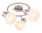 Preview: Globo Strahler Willy 3-flammig E27 Nickel matt Metall Glas Ø28cm