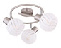 Preview: Globo Strahler Willy 3-flammig E27 Nickel matt Metall Glas Ø28cm