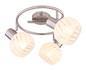Preview: Globo Strahler Willy 3-flammig E27 Nickel matt Metall Glas Ø28cm