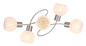 Preview: Globo Deckenleuchte Willy 5-flammig E27 Nickel matt Metall Glas 69x43cm