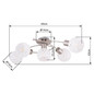 Preview: Globo Deckenleuchte Willy 5-flammig E27 Nickel matt Metall Glas 69x43cm