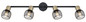 Preview: Globo Strahler Fiastra 4-flammig E14 Schwarz matt Metall 15x8cm