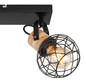 Preview: Globo Lacky E27 Strahler 2-fach 60W Schwarz Matt, Metall Ø12cm 54039-2