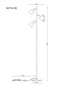 Preview: Globo Stehleuchte Trent 3-flammig E14 Sandfarben matt Metall Glas 161cm