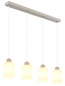 Preview: Globo Pendelleuchte Trent 4-flammig E27 Sandfarben matt Metall Glas 120x70cm