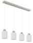 Preview: Globo Pendelleuchte Trent 4-flammig E27 Sandfarben matt Metall Glas 120x70cm