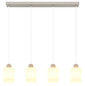 Preview: Globo Pendelleuchte Trent 4-flammig E27 Sandfarben matt Metall Glas 120x70cm