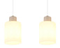 Preview: Globo Pendelleuchte Trent 4-flammig E27 Sandfarben matt Metall Glas 120x70cm