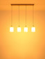 Preview: Globo Pendelleuchte Trent 4-flammig E27 Sandfarben matt Metall Glas 120x70cm