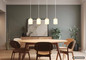 Preview: Globo Pendelleuchte Trent 4-flammig E27 Sandfarben matt Metall Glas 120x70cm