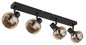 Preview: Globo Strahler Tokki 4-flammig E14 Schwarz matt amber Metall Glas 56x13,5cm