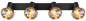 Preview: Globo Strahler Tokki 4-flammig E14 Schwarz matt amber Metall Glas 56x13,5cm
