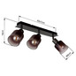 Preview: Globo Strahler Satella 3-flammig E14 Schwarz-chrom kupferfarben Metall Glas 40x18cm