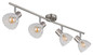 Preview: Globo Strahler Zachery 4-flammig E14 Nickel matt Metall Glas 70x19cm