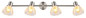 Preview: Globo Strahler Zachery 4-flammig E14 Nickel matt Metall Glas 70x19cm